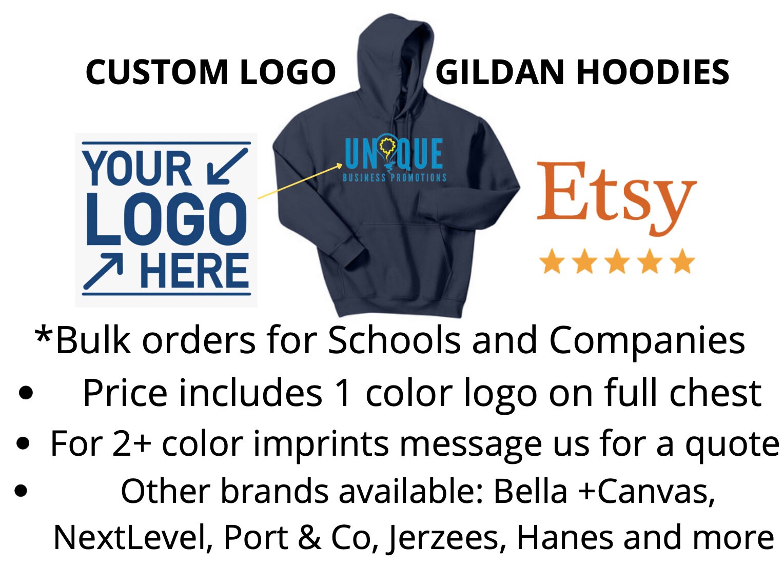 Custom Gildan Heavy Blend Hoodie with your Logo Gildan 18500 - Etsy.de
