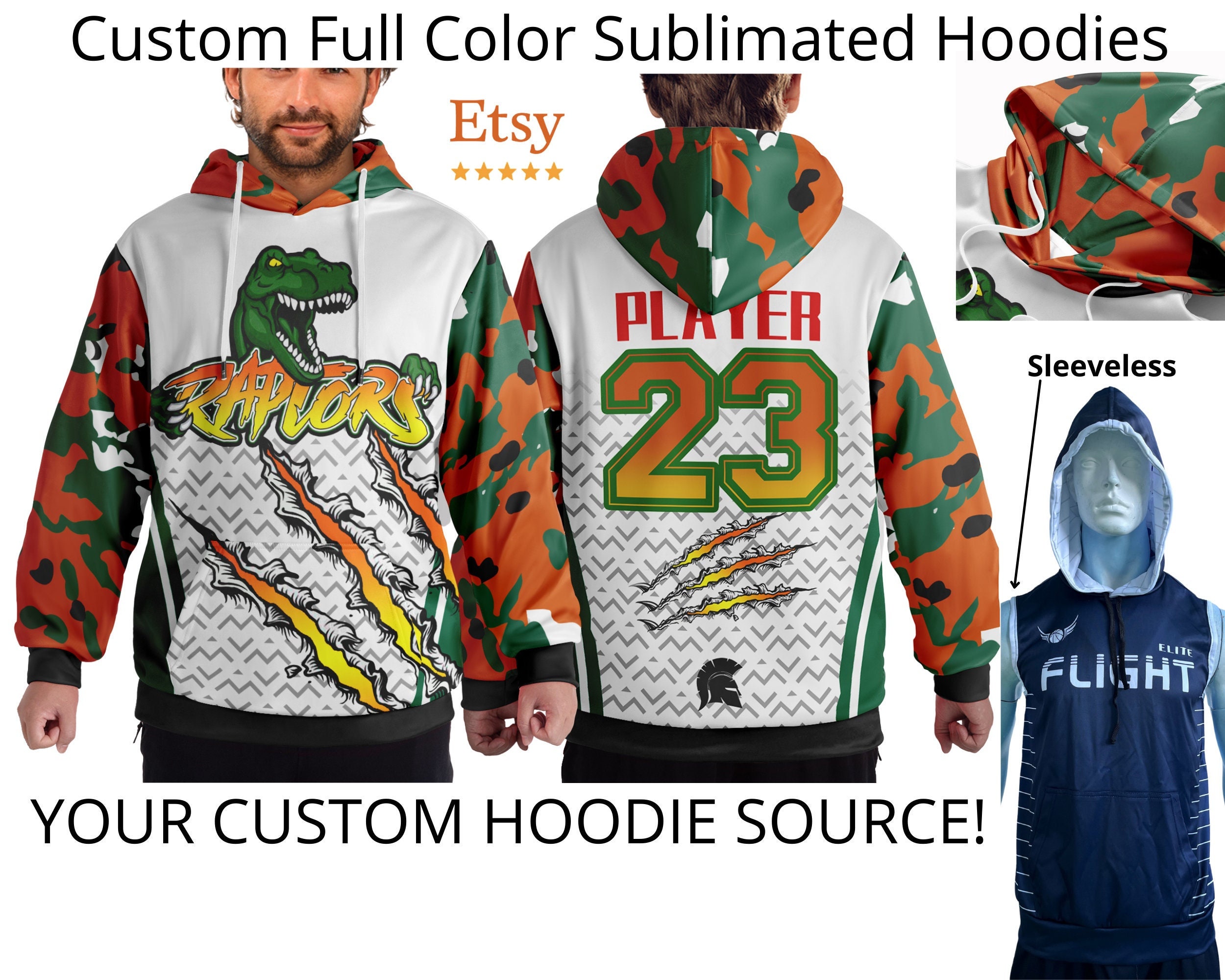 Custom Lace Up Sublimated Hockey Hoodies - SPARTAN APPAREL & MERCH