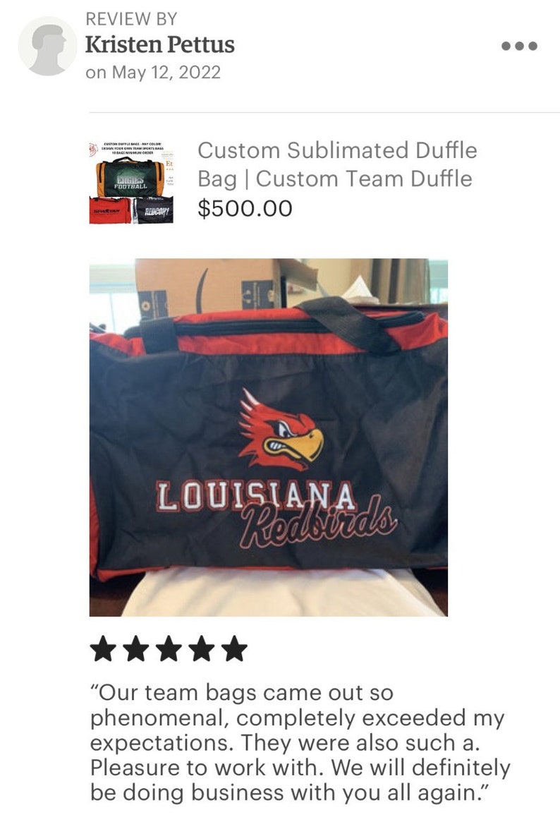 Custom Team Duffle Bags, Custom School Duffle Bag with Logo, Personalized Sports Duffle Bag, Design your own Duffle Bag, Football Duffel Bag image 3