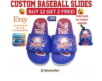 Custom Slide Sandals, Personalized, Logo, Design your own slides, Team Orders, Bulk