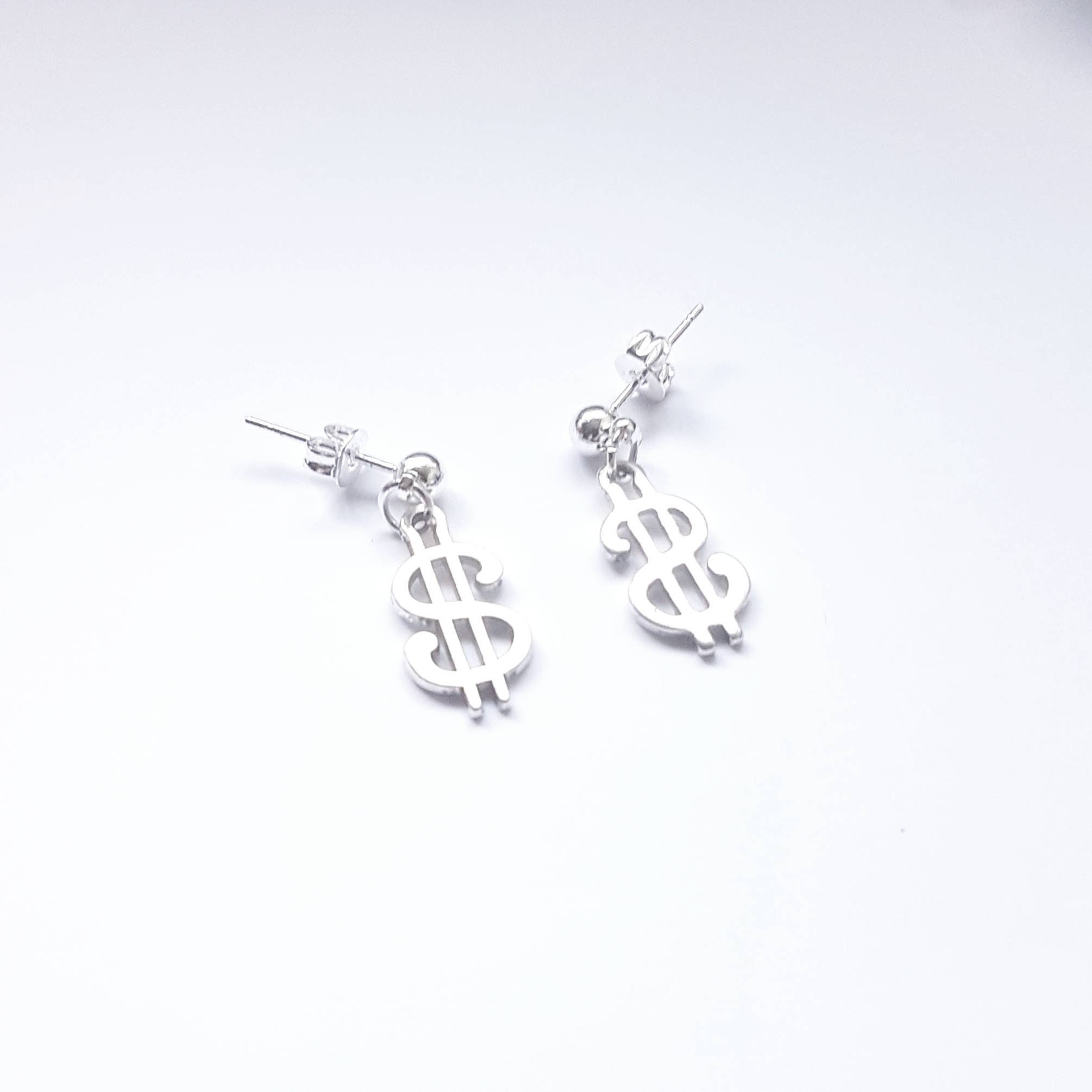 Dollar Sign Earrings Stud Earrings Studs Dollar Sign Etsy