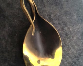 Vintage Art Nouveau Buckle - Brass Callalily Slide for Belt or Dress, Floral