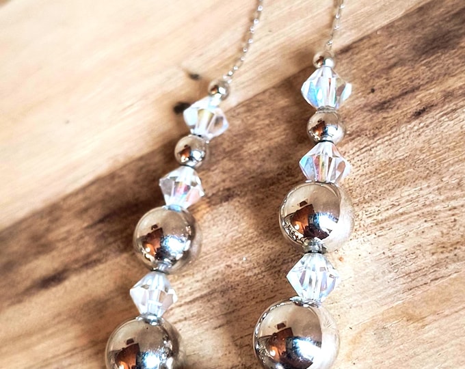 Vintage Silver Crystal Choker Necklace