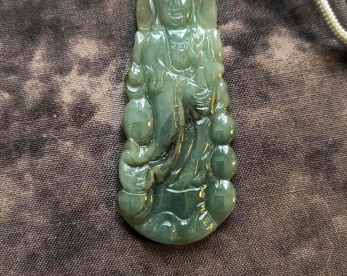 Jadeite Guanyin Pendant - Wear Alone or Create Your Own Mala Necklace