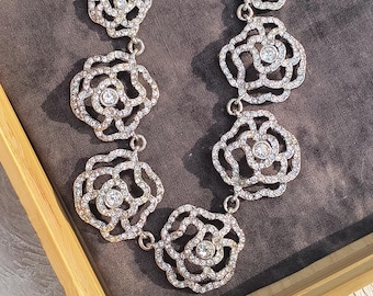 Art Deco Divine! Vintage Rhinestone Collar Necklace, Suitable for Bride or Ballgown!