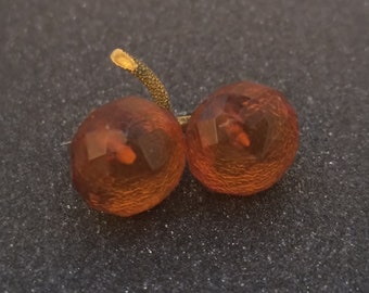 Amber Cherry Brooch Circa 1800's, Beautiful Victorian Workmanship and Style / Arrives Ready to Give as Gift