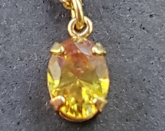 Sphene Titanite Pendant, Rare Gemstone Necklace,  Intense Green Orange Flash, Beautiful Gem, Tons of Color change, Similar to Alexandrite