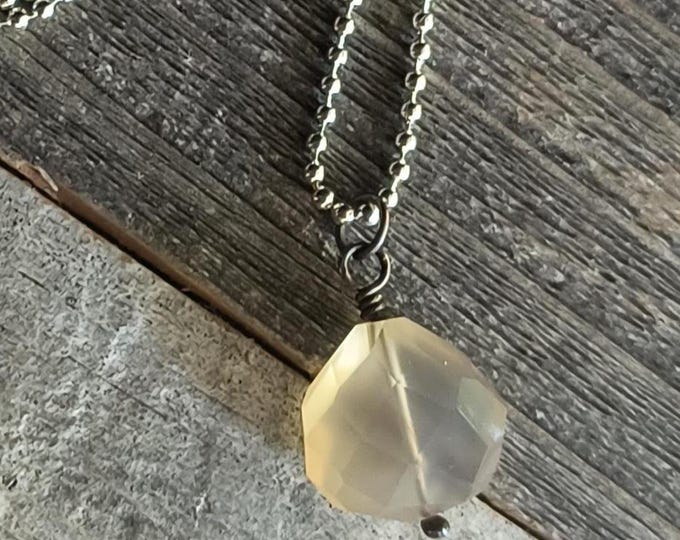 Quartz Drop Pendant, Faceted and Easy to Wear - Good Luck Charm