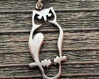 Great Horned Talisman  in Sterling Silver, Vintage Charm with 18 inch Chain