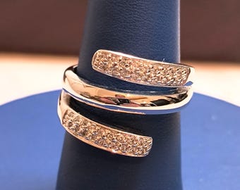 Sterling Silver Wrap Ring with Cubic Zirconia