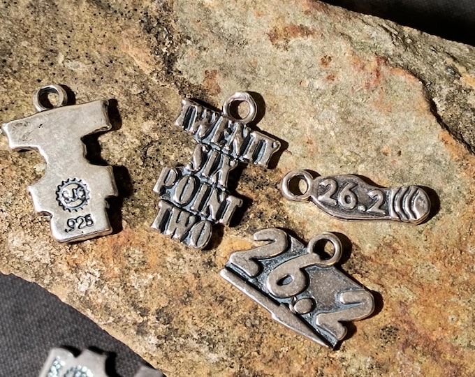LOT of NEVER WORN Sterling Silver charms with marathon, running theme