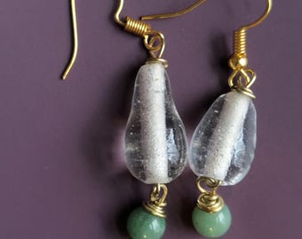 Boho Glass & Jade - Handmade Earrings with Beachy, Natural Feel