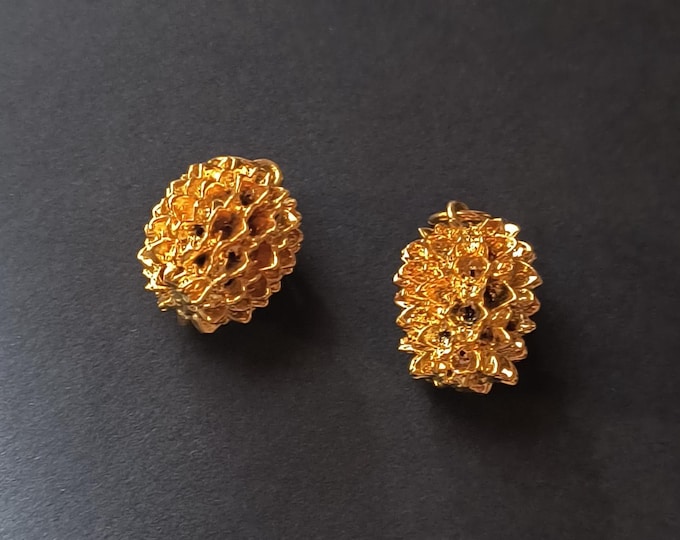 Vintage Durian Fruit Pendant - Gold Dipped Real Botanicals from the 1970s