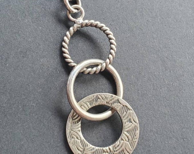 Triple Circles Pendant, Subtle Nod to Mother, Maiden & Crone