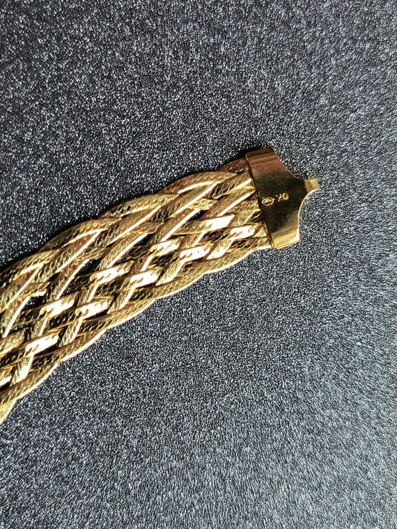 7 1/2 inch Gold over Sterling Silver Woven Bracel… - image 9