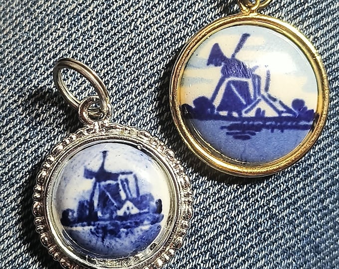 Vintage Delft Pottery Pendant