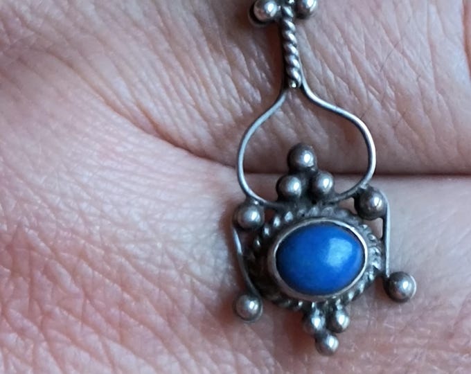 Lapis Lazuli Pendant or Good Luck Charm, 1960s Era