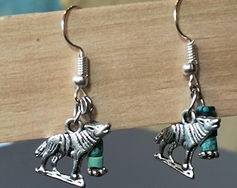Wolf Sky Earrings - Handmade Sterling Silver & Turquoise