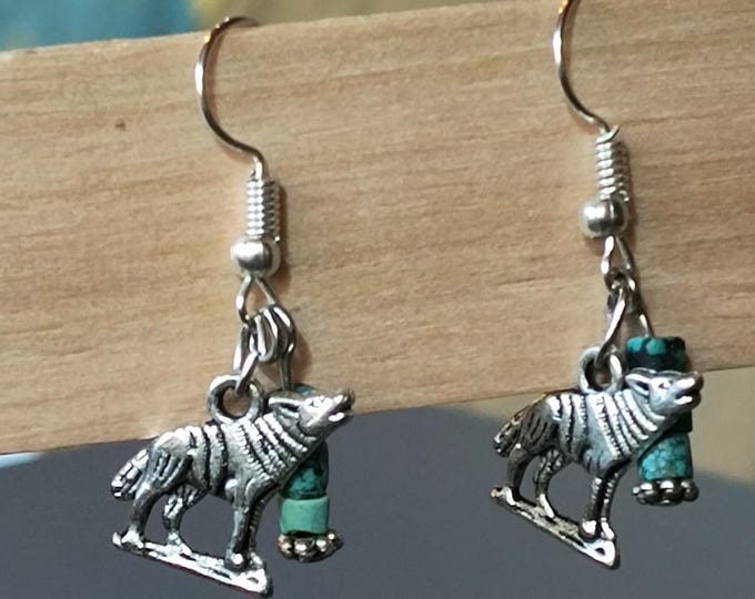 Wolf Sky Earrings - Handmade Sterling Silver & Turquoise