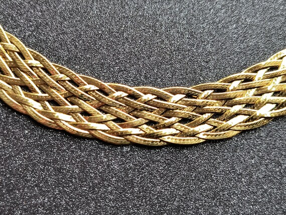 7 1/2 inch Gold over Sterling Silver Woven Bracel… - image 1