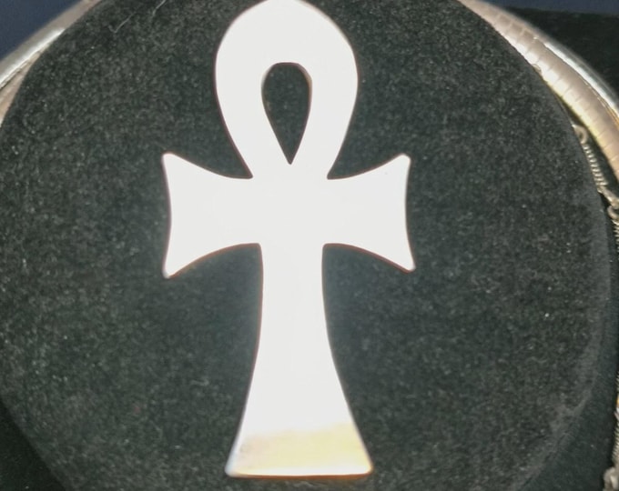 ANKH Cross Pendant, VINTAGE 850 Silver, 2.5" long, Egyptian Eternal Life