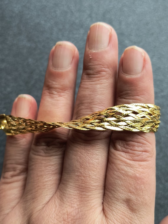 7 1/2 inch Gold over Sterling Silver Woven Bracel… - image 4