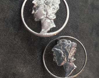 Antique Mercury Dime Earrings from the Early 1900s