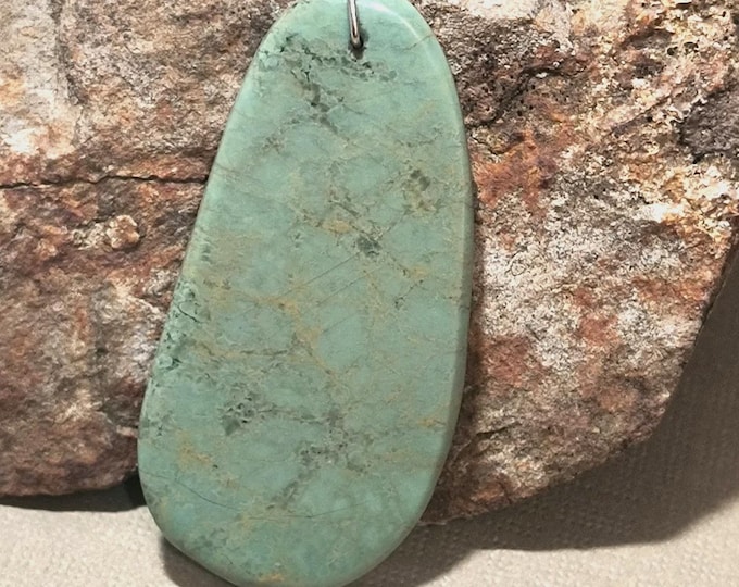 Vintage Native American Sterling Silver Pawn Turquoise Pendant Necklace Unsigned