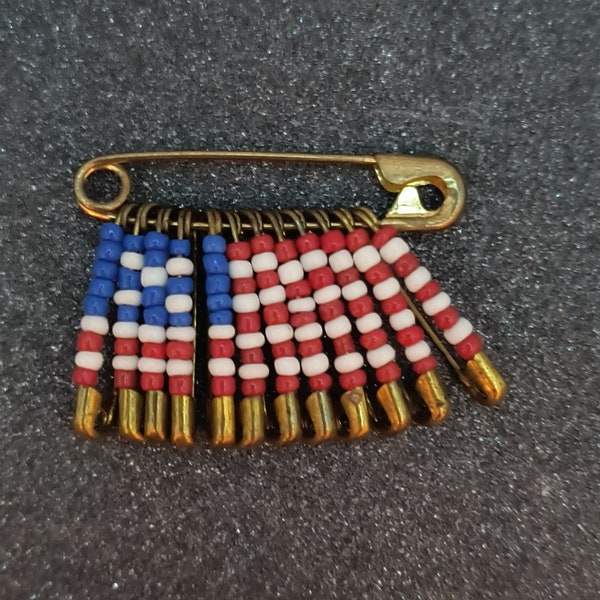 Patriotic Flag Pin, VTG / ANTIQUE / American USA Memorial Brooch for / Gift for Memorial Day / Mother's Day