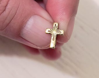 Antique Goldfilled Cross Pin for Lapel, Baby Blanket or Christening / Baptism Robe