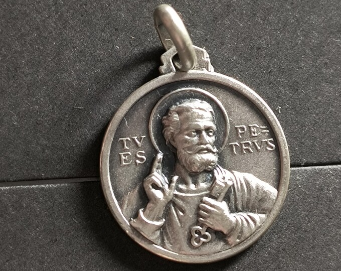 Saint Peter and the Key to Heaven - Vintage Sterling Silver Charm from the Vatican