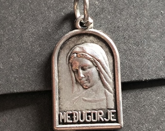 Vintage Medugorje Medal, Virgin Mary Pendant from Bosnia and Herzegovina