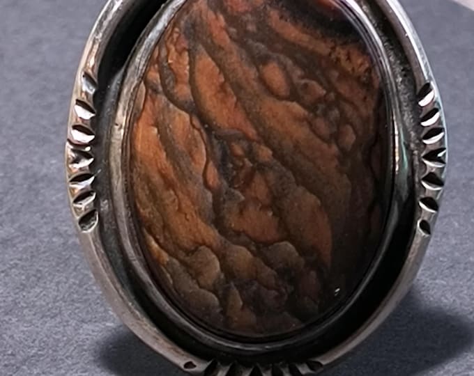 Native American Jasper Ring in Sterling Silver