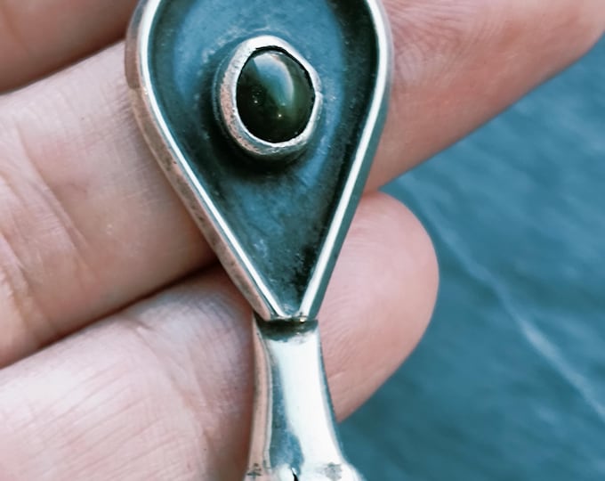 Green Turquoise - Antique Squash Blossom Pendant from the American Southwest