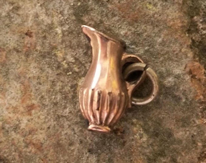 Antique Victorian Figural charm, Archaeological Pitcher, Aquarian Water Theme