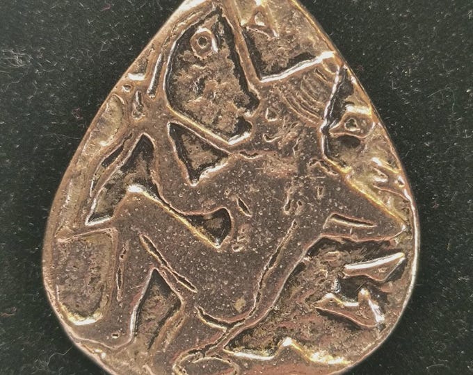 ANCIENT AMULET Pendant - Ancient Minoan Artifact Reproduction from Crete, Lg Bronze Medal