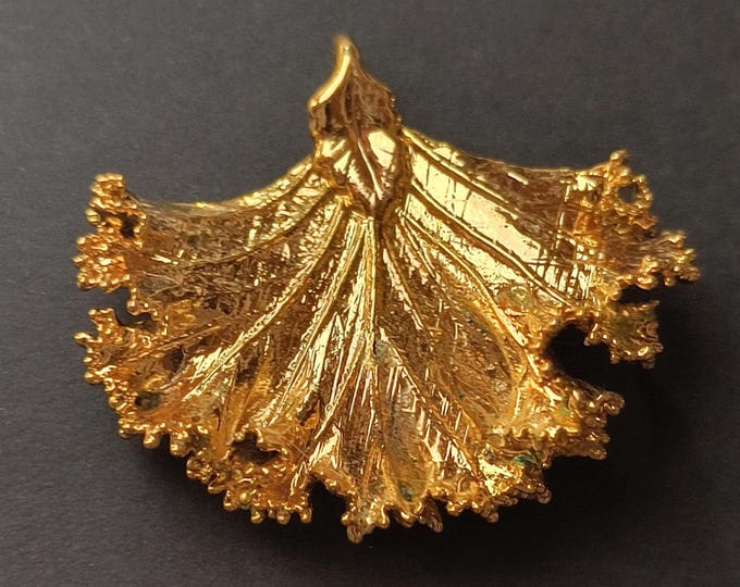 24K Gold Dipped Kale Pendant, Vintage Retro Necklace for .... anyone who likes Kale?