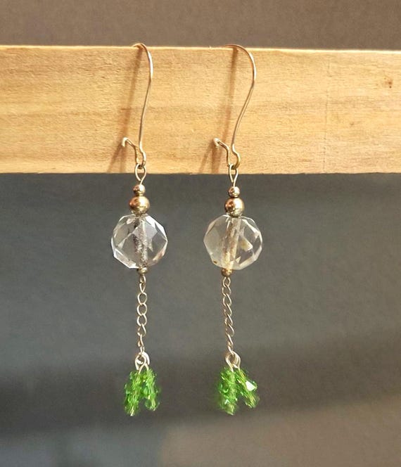 Antique Tassel Bead Earrings with Modern Swarovski Crystals