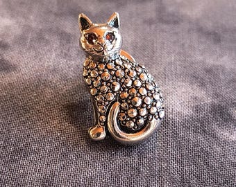 Vintage Cat Tie Tack, Lapel Pin, Hat Pin or Mens Brooch