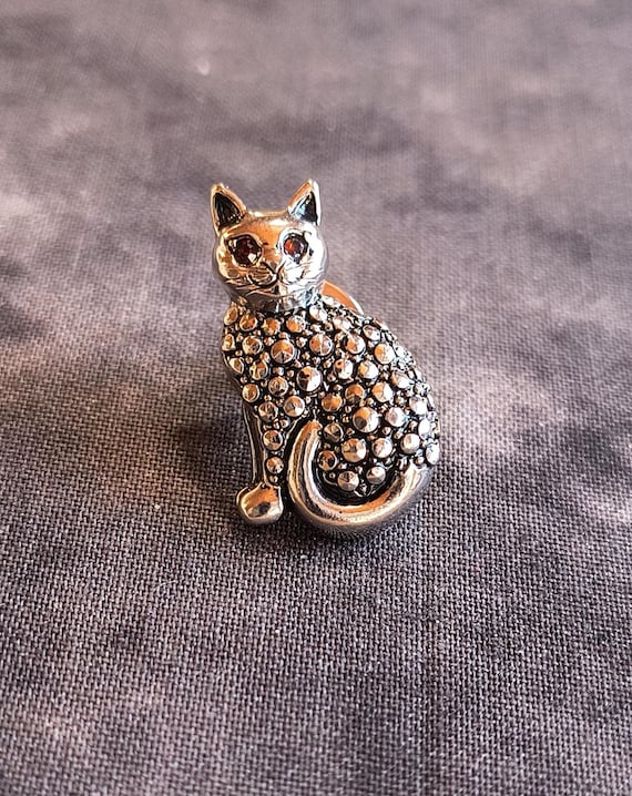 Vintage Cat Tie Tack, Lapel Pin, Hat Pin or Mens Brooch