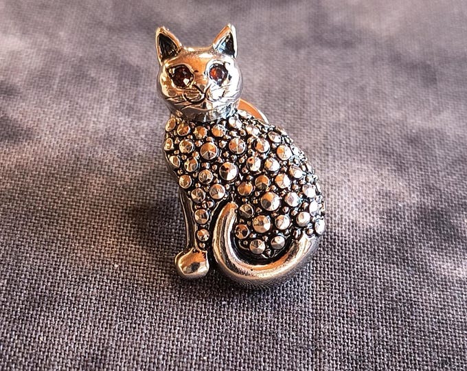Vintage Cat Tie Tack, Lapel Pin, Hat Pin or Mens Brooch