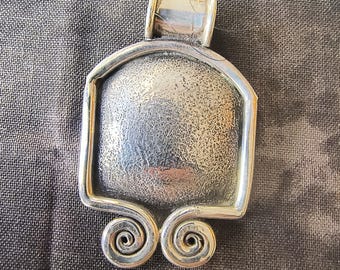 Ancient Style Pendant in Sterling Silver, Textured Amulet or Talisman with a Timeless Feel