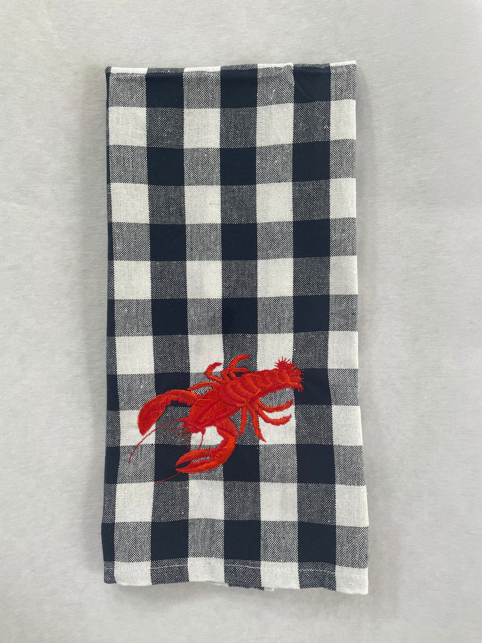 Lobster Embroidered Kitchen Towel. Cotton Dish Towel Choice Etsy