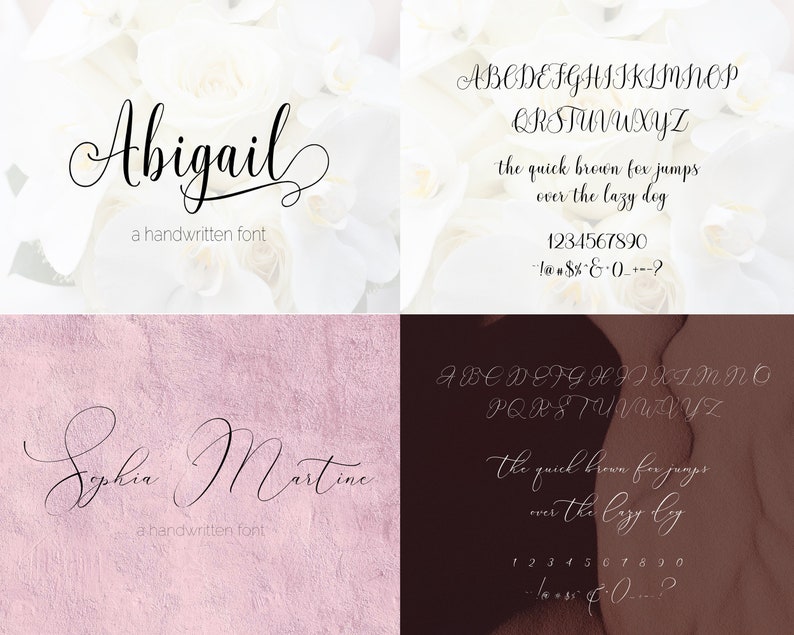 Handwritten Font Bundle Cricut Calligraphy Font Wedding | Etsy