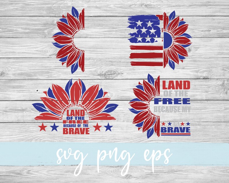 Download 4th of July Sunflower Bundle svg png eps Cricut Cut File ...