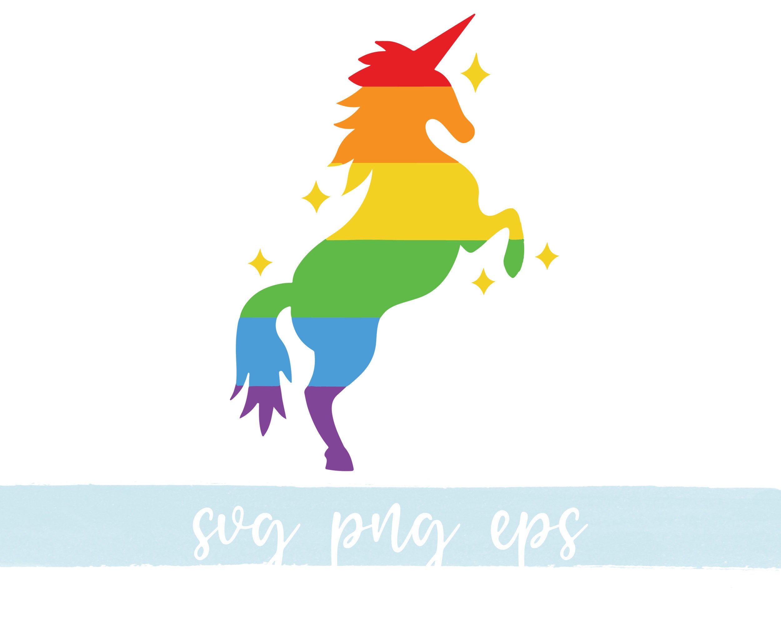 Rainbow Unicorn svg png eps Cricut Cut File Clipart Digital | Etsy