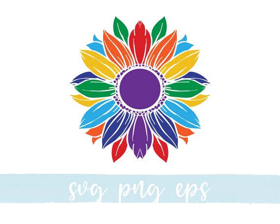 Download Lgbtq Pride Sunflower Svg Png Eps Cricut Cut File Clipart Etsy