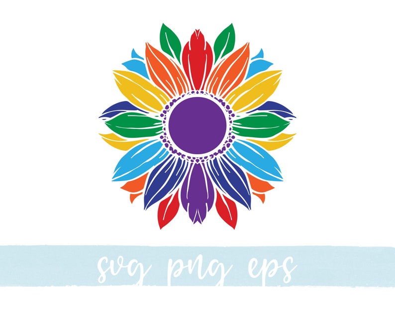 Download LGBTQ Pride Sunflower svg png eps Cricut Cut File Clipart ...