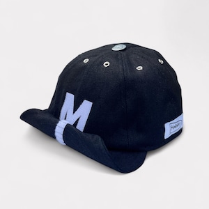 Black Cotton Baseball Cap - Handmade 8-Panel Cotton Drill Designer Custom Hat for Men with Adjustable Visor and Personalised Initial Logo