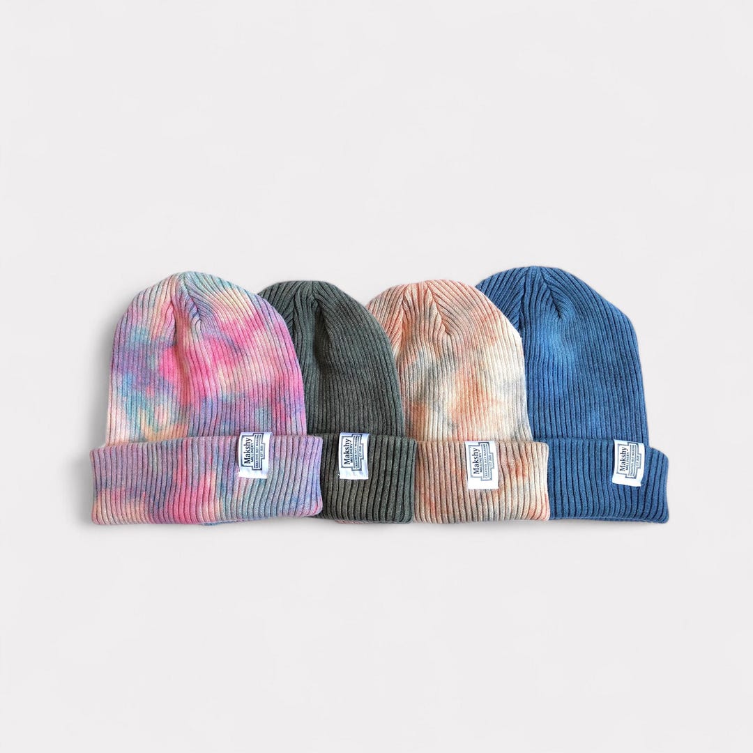 gypsohila Ribbon Knit Beanie ネイビー Japanese Graphic Beanie CD09 - Korean Women's Fashion | LEWKIN